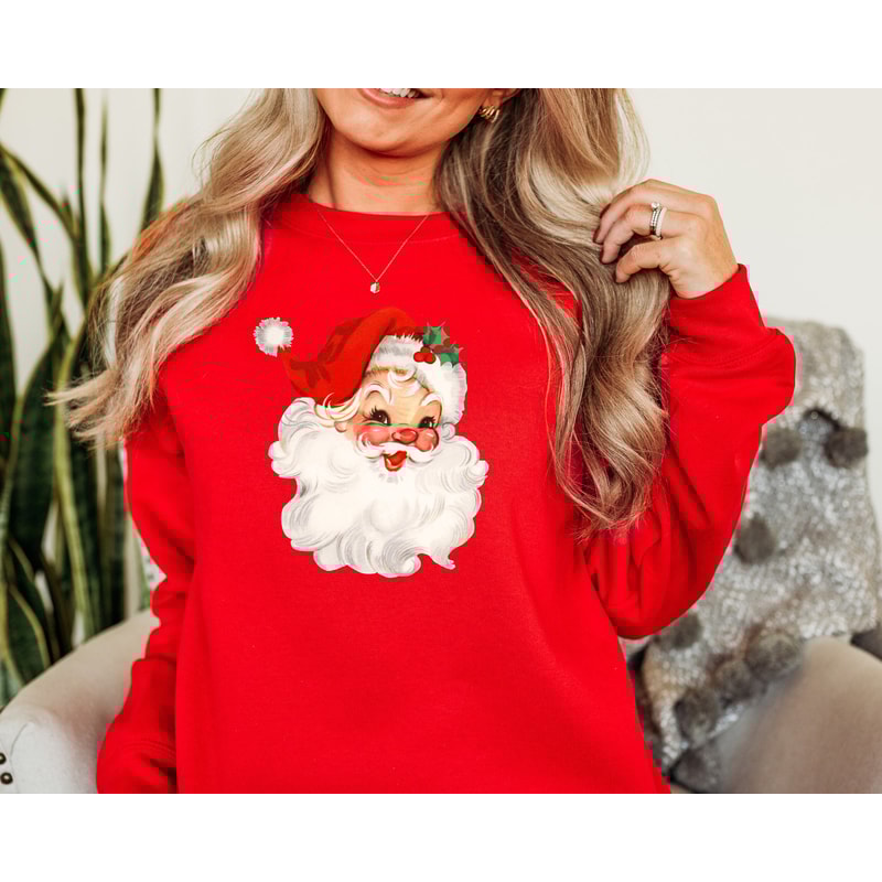 Vintage Santa Claus Christmas Sweatshirt and Hoodie, Vintage Christmas T Shirt for Women, Vintage Santa Baby Shirt, Christmas Tshirt Family.jpg