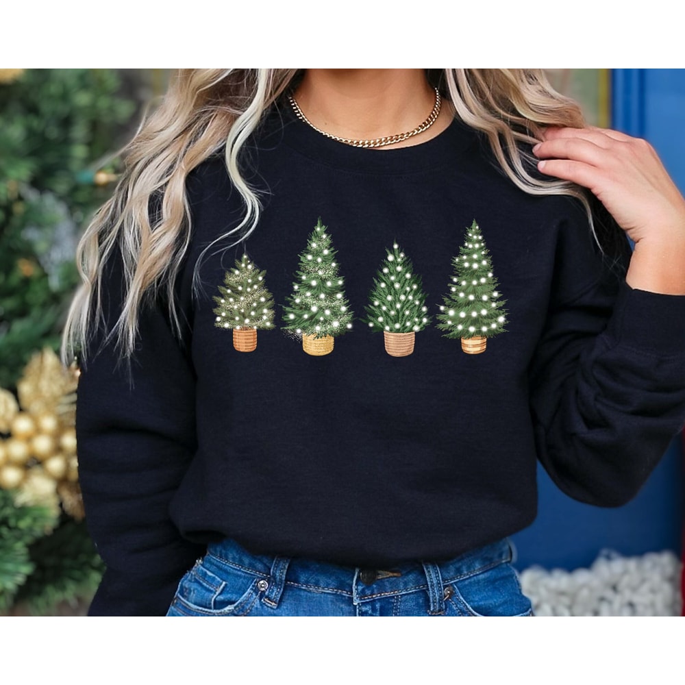Womens Christmas Sweatshirt and Hoodie, Christmas Sweater, Crewneck Christmas Tree Sweatshirt, Ugly Christmas Sweater, Women Holiday Sweater.jpg