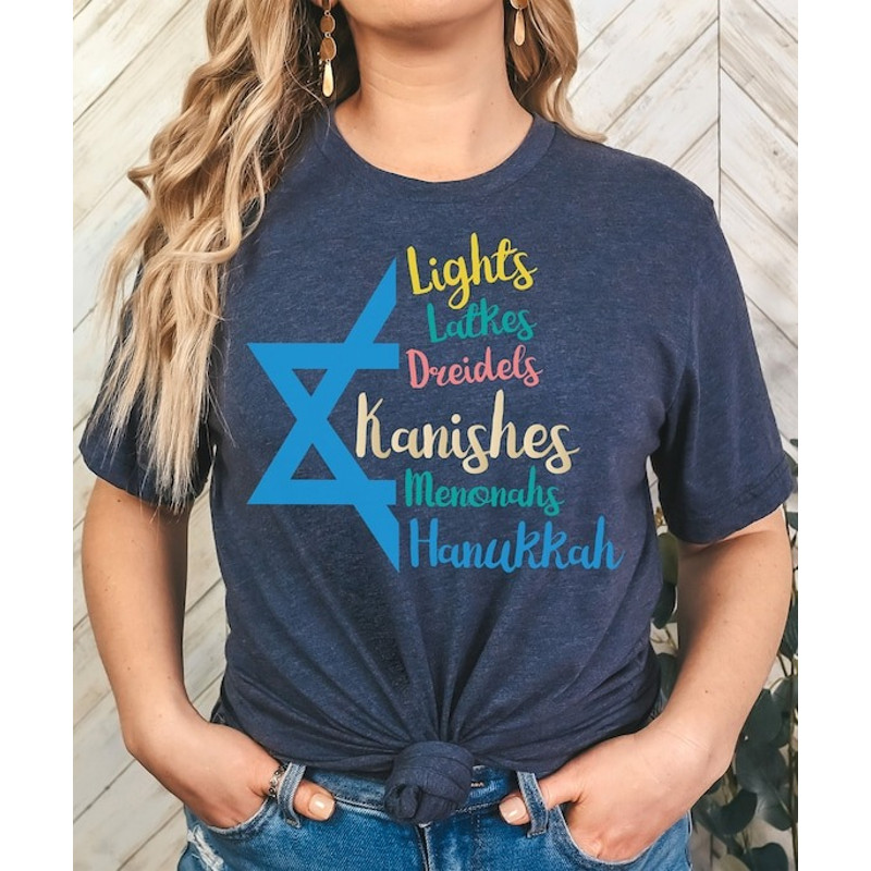 Star of David T-Shirt - Happy Hanukkah T-Shirt, Hanukkah T-Shirt, Latkes Tee, Menorah T-Shirt, Love and lights Tee, Hanukkah Vibes,.jpg