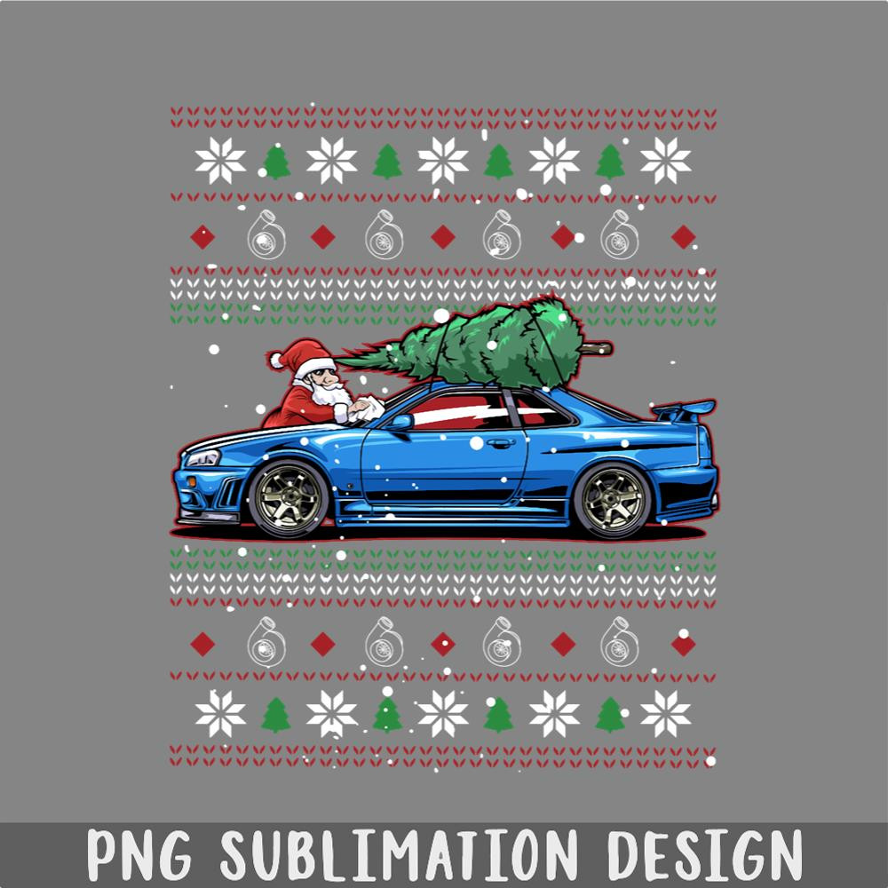 DM241123194-Christmas Ugly Nissan Skyline R34 Best Car Guy Gift PNG, Christmas PNG.jpg