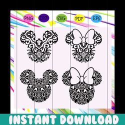 mickey mouse mandala, mickey head, minnie bow, minnie head, disney svg, mickey mouse head, mickey mandala svg,trending s