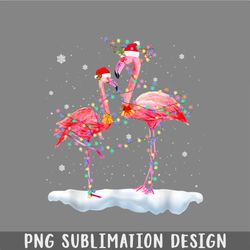 flamingo christmas tree santa hat xmas light merry christmas png, christmas png