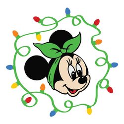 minnie mouse head christmas lights svg, disney minnie svg, disney christmas svg, minnie mouse svg, digital download