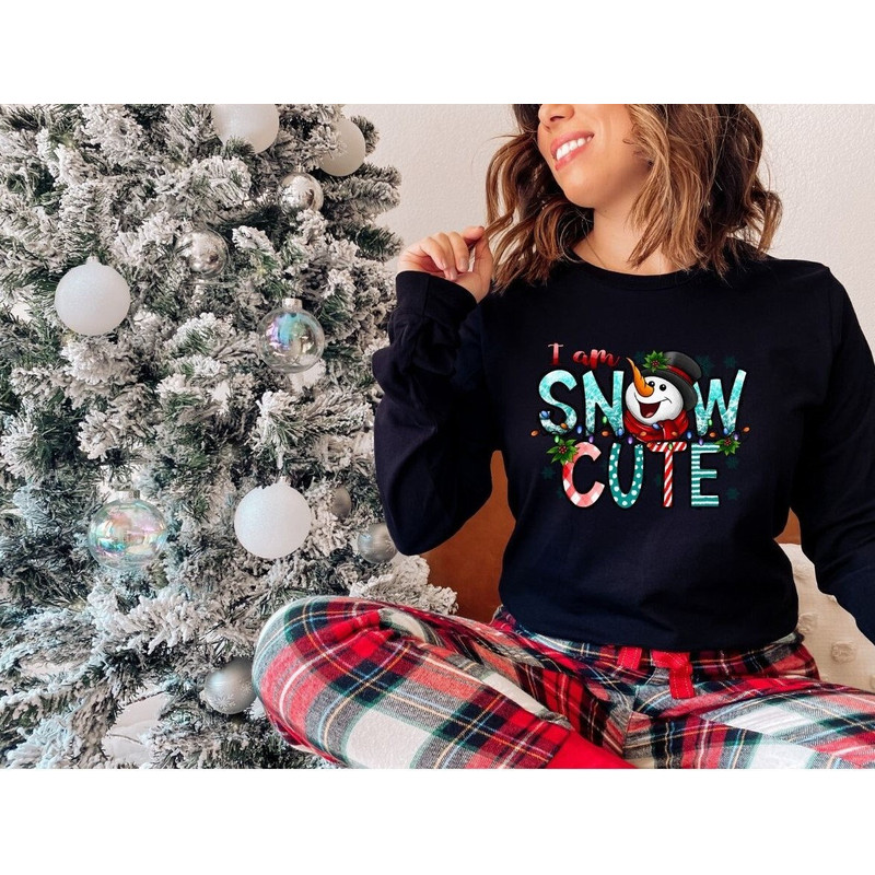 I am snow cute Long Sleeve shirt, Christmas shirt, Bleached Christmas shirt, Christmas Snow Shirt, Snowflake Maker Shirt,Christmas Gift.jpg