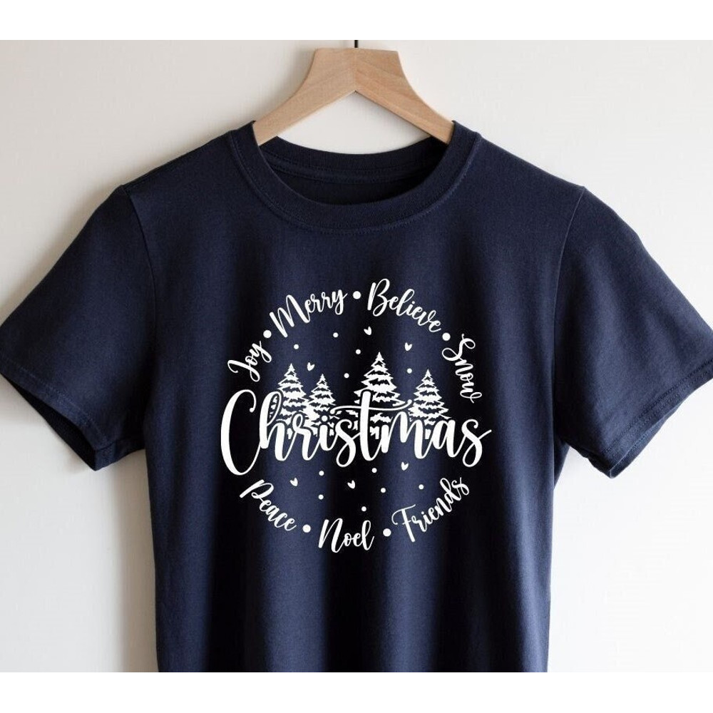 Joy Merry Believe Christmas Blessing Friends Peace Snow Noel Shirt, Flake Shirt,Christmas Shirt,Winter Snowman Shirt,Christmas shirt women.jpg
