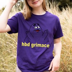 hbd grimace shirt, funny face hbd shirt, funny hbd grimace shirt, mc donalds's hbd grimace shirt, happy birthday grimace