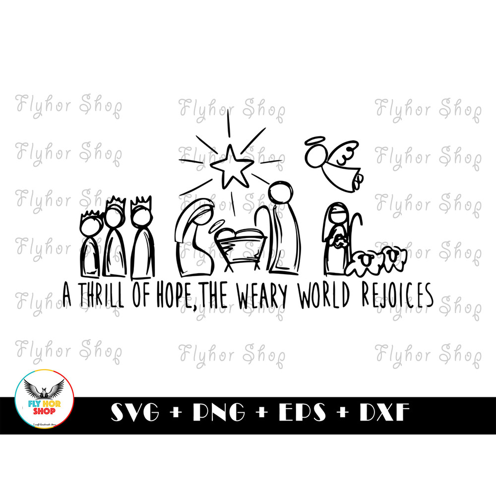 A Thrill of Hope Nativity SVG PNG - Digital Art work designd by FlyHorShop 1.jpg