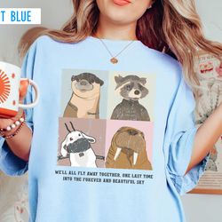 in another life we will fly together flower shirt, lylla, teefs and floor, rocket & team guardians of the galaxy vol3 sh