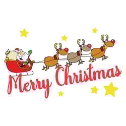 merry christmas santas sleigh with reindeer svg, christmas svg, santa svg, holidays svg, digital download