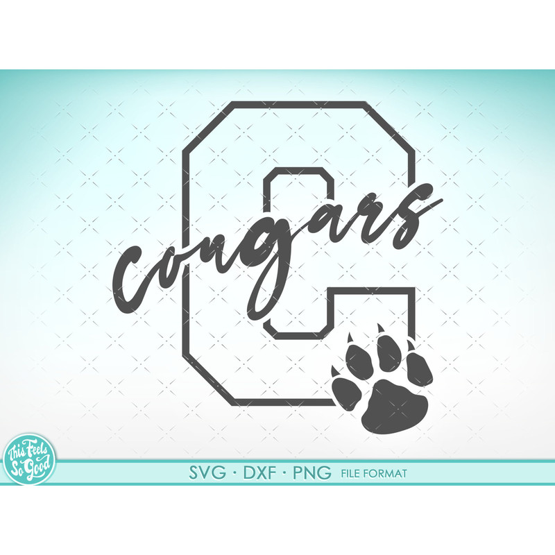 Cougars svg files for Cricut. cougars png, svg, dxf clipart files. cougars cut file svg.jpg
