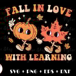 fall in love with learning thanksgiving svg png - digital art work designd by flyhorshop