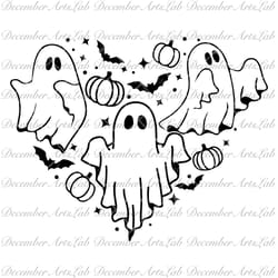 ghost heart svg, halloween svg, spooky season svg, ghost clip art, boo svg, kids halloween shirt svg, png, svg files for