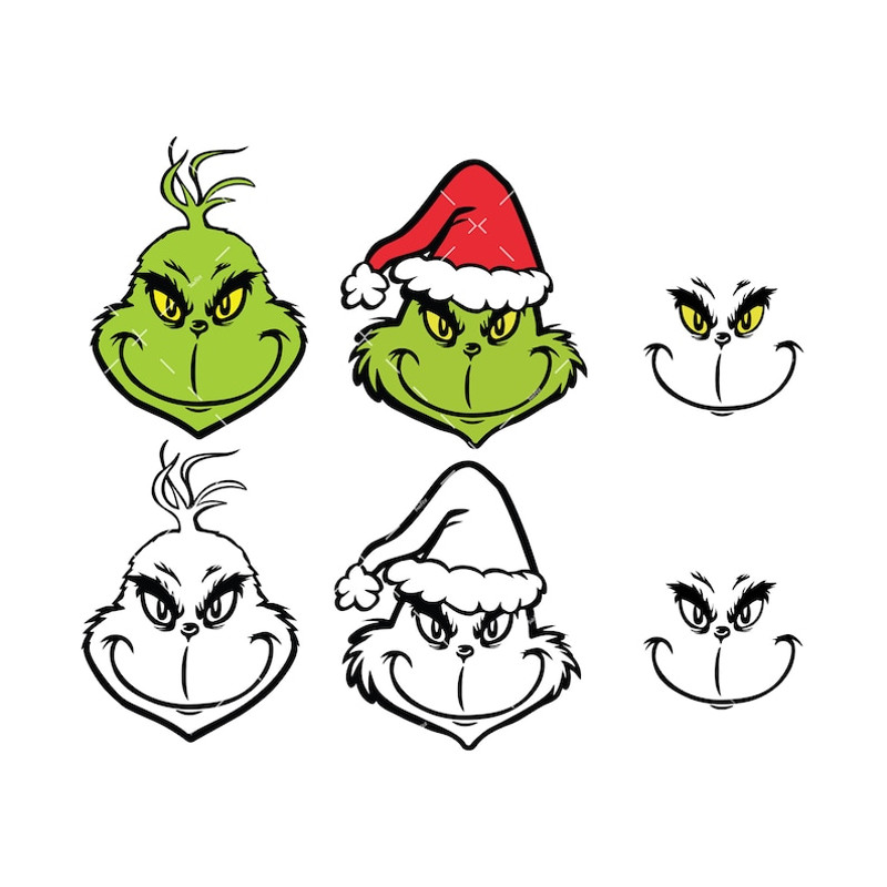 Grinch Face SVG Bundle, PNG, Cricut, Christmas Svg, My Day Grinch SVG, Grinch face cut file, Whoville University svg.jpg