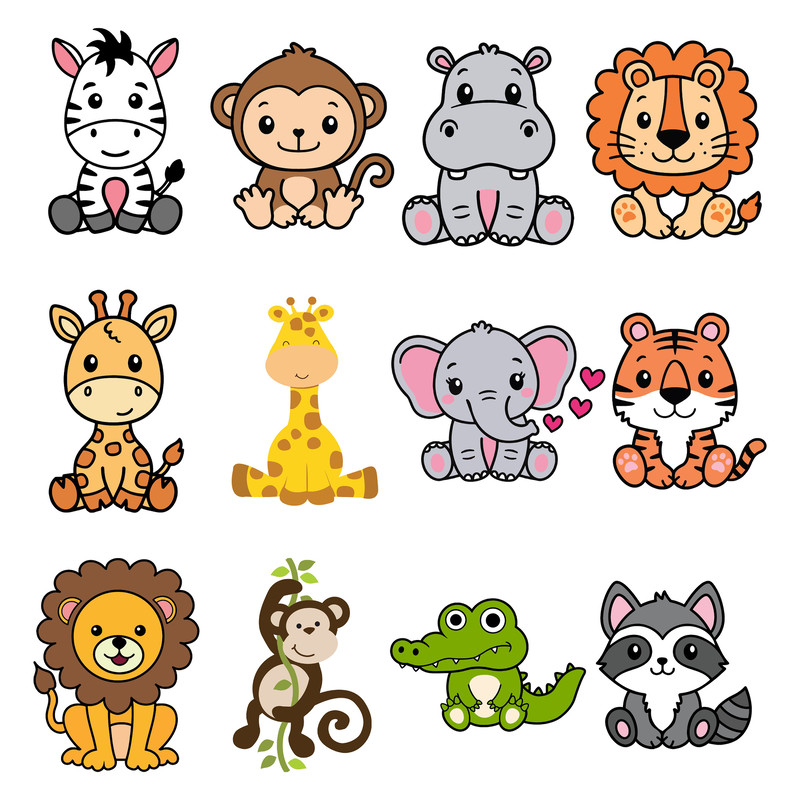 Jungle Animals SVG, Safari animals layered Svg, Animal SVG, Safari Animals SVG, Safari animals outline svg, Zoo Animals Clip Art 1.jpg