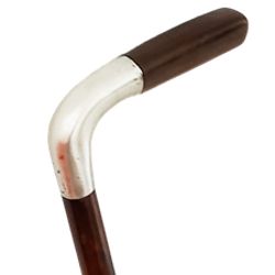 Sterling silver cane Art Deco Walking gentleman cane handle in sterling silver 925 & wood stick Made in England Original