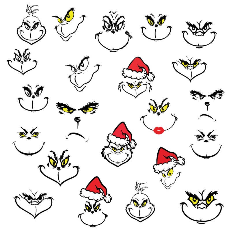 Grinch Face Svg, Grinch Hand, Grinch SVG Bundle, Grinch Ornament, Grinch smile, Green Character svg, Grinch Christmas svg, Christmas Grinch 1.jpg