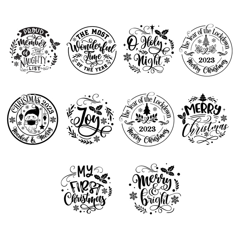 Round Christmas Ornaments SVG, Merry Christmas Quote 2023 SVG, Christmas Round Sign svg, Christmas Ornament Svg Bundle, Christmas Svg 2023.jpg