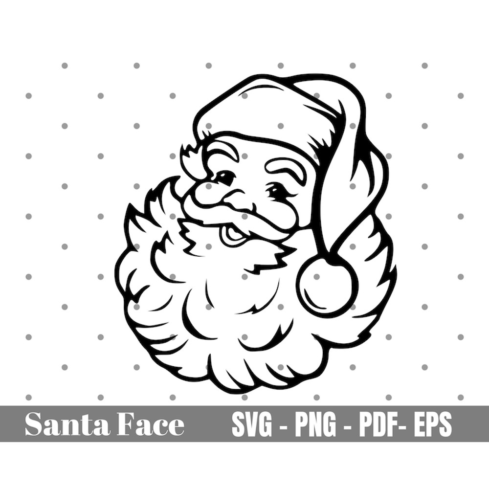 Santa SVG Santa Face Svg Vintage santa Svg Santa Claus svg Christmas Svg Holiday Svg Santa Silhouette Instabt Download.png