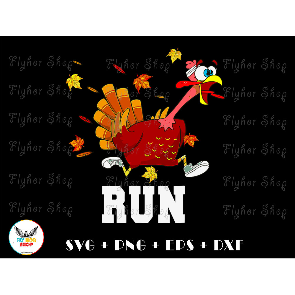 Thanksgiving turkey run SVG PNG - Digital Art work designd by FlyHorShop.jpg