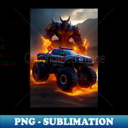 the devils monster truck - high-resolution png sublimation file - capture imagination with every detail