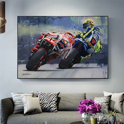 abstract oil prints poster motorcycle canvas painting posters print cuadros wall art picture for living room home decora
