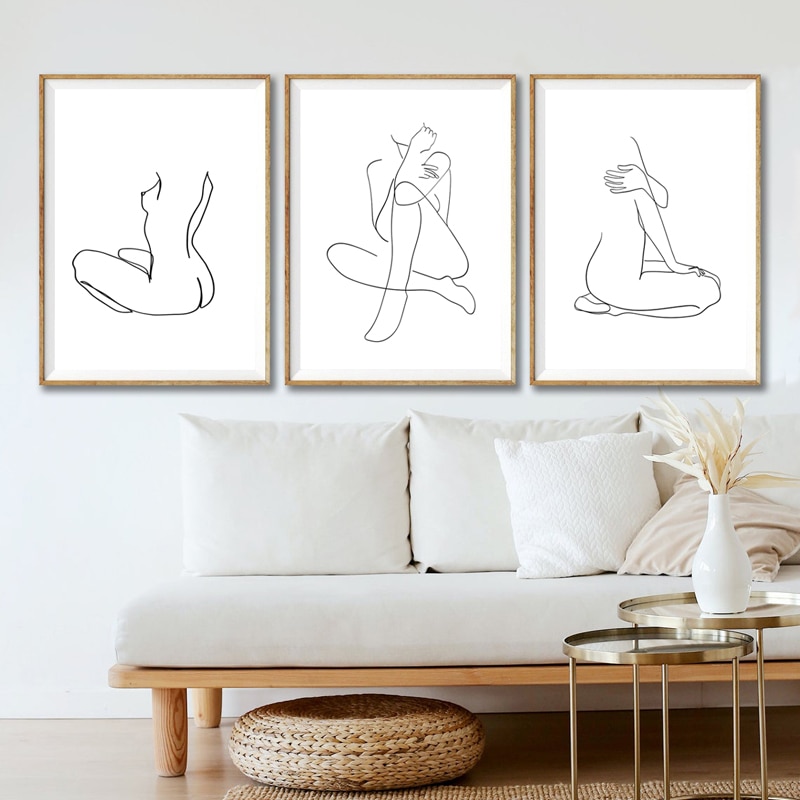 Abstract Sexy Female Nude Line Drawing Canvas Painting Nordic Minimalist Poster Erotic Woman Art Prints Gallery Wall Art Decor.jpg