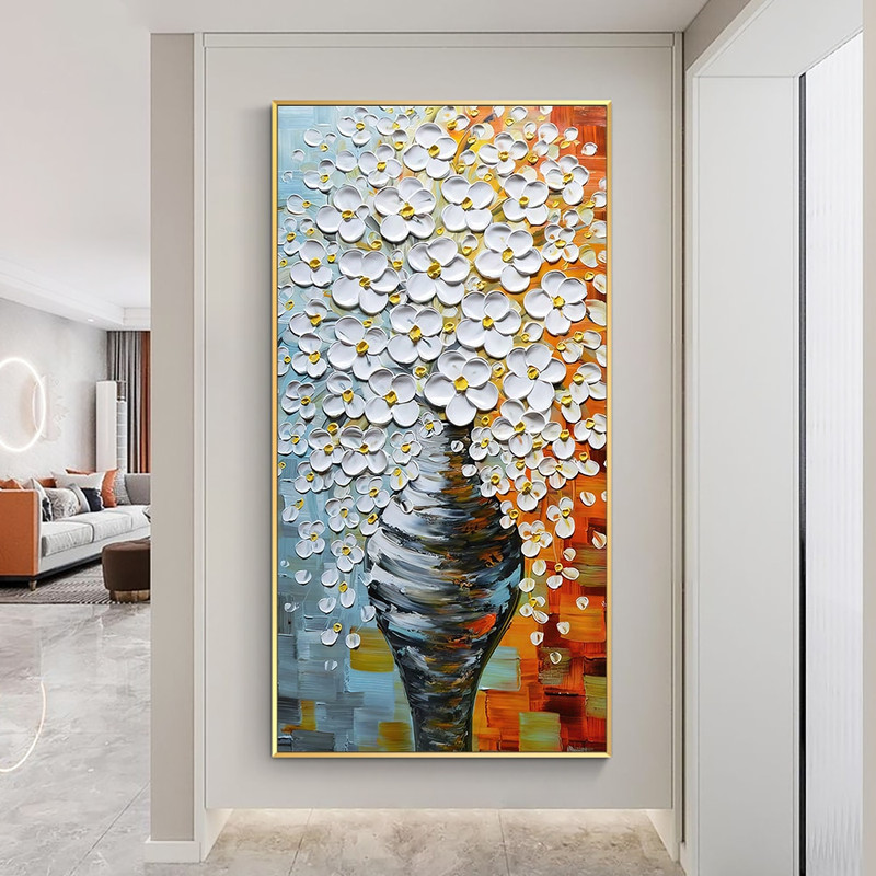 Abstract Textured Plum Blossom Flower Oil Painting 100 Hand Painted On Cotton Canvas Modern Nordic Wall Art For Home Room Decor.jpg