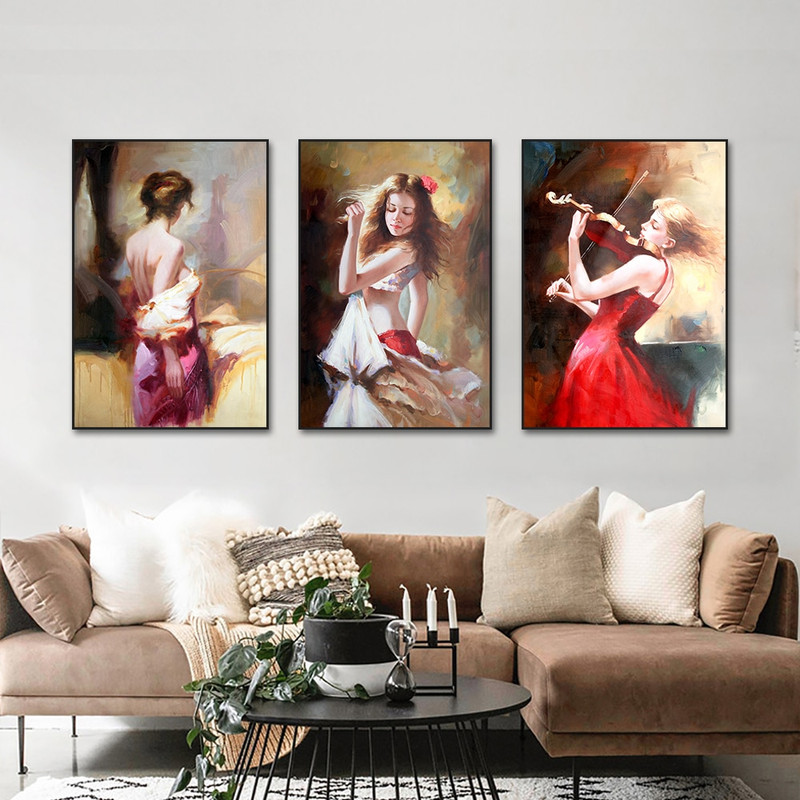 Abstract Woman Girl With Red Skirt Oil Painting 100 Handpainted On Canvas Modern Figure Wall Art For Living Room Home Decor.jpg