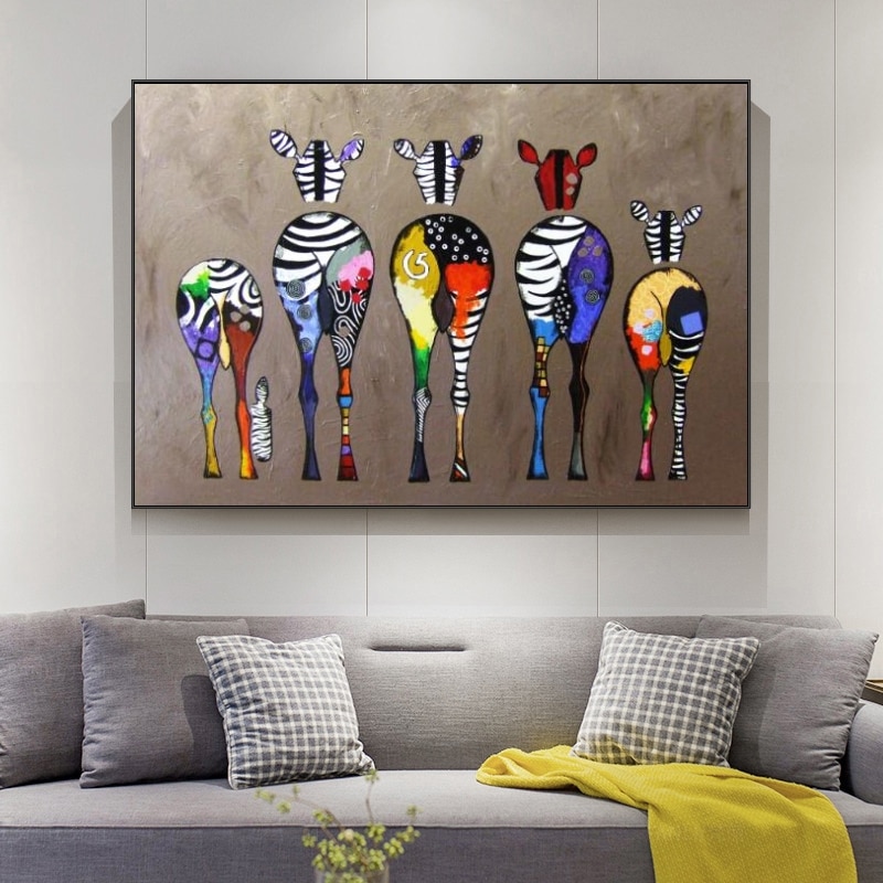 Abstract Zebra Canvas Art Paintings On The Wall African Animals Art Posters and Prints For Modern Living Room Wall Decor.jpg