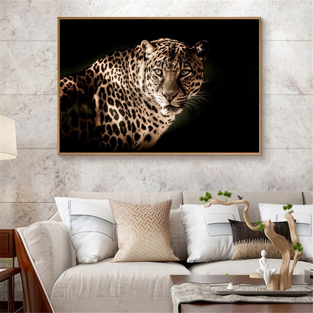 African Art Canvas Prints Painting Leopards Poster Wild Animal Pictures Nordic Black and White Canvas Art Wall Mural Decoration.jpg