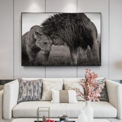 african wild lions canvas paintings on the wall nordic style lion head to head posters and prints wall art pictures home