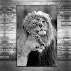 african wild lions lover canvas paintings on the wall art lions poster and prints black and white animals art pictures c
