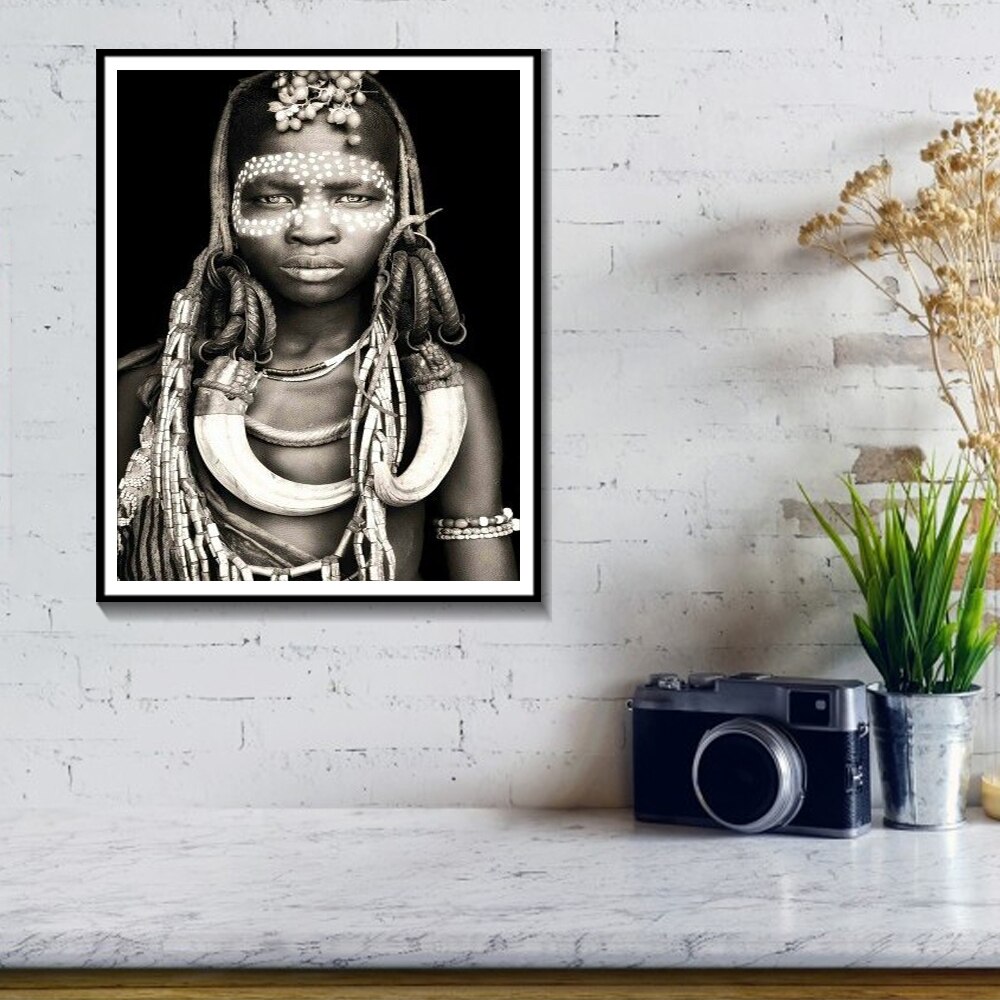 African Women Man Wall Art Portrait Home Decoration Black And White Living Room Canvas Painting Wall Pictures quadro cuadros.jpg