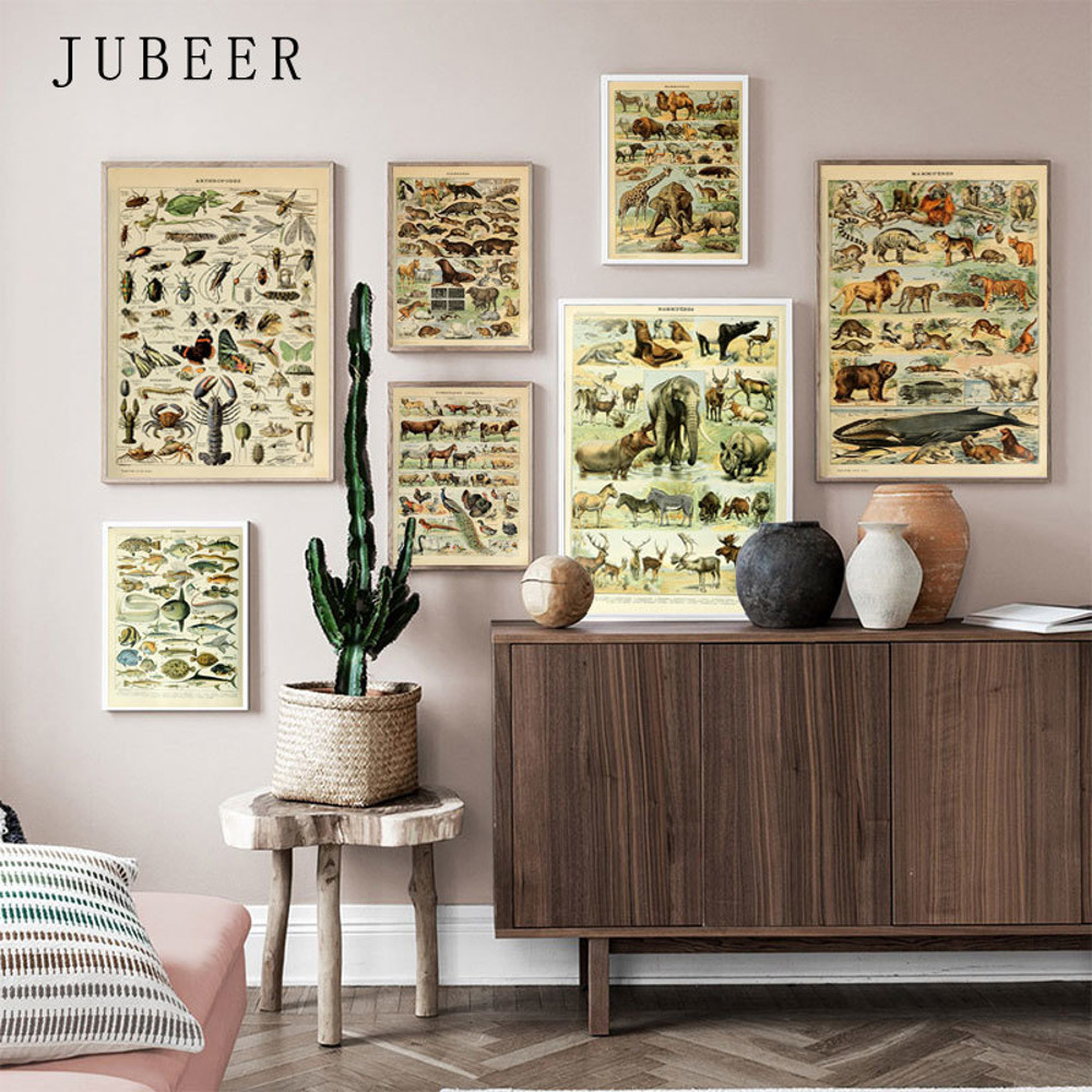 Animal Botanical Educational Vintage Poster Butterfly Posters and Prints Fruit Canvas Painting Vegetable Picture on The Wall.jpg