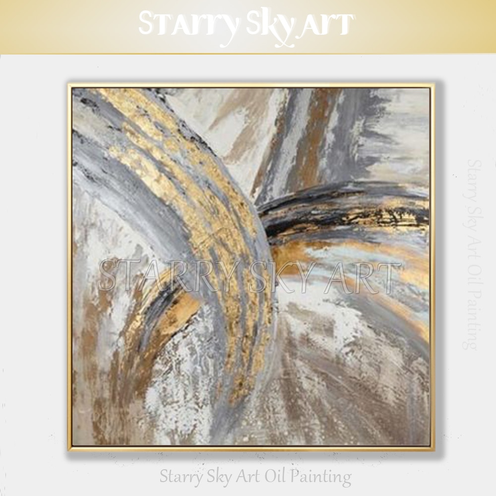 Artist Hand-painted High Quality Modern Abstract Golden Grey Colors Oil Painting on Canvas Abstract Picture for Wall Decoration.jpg