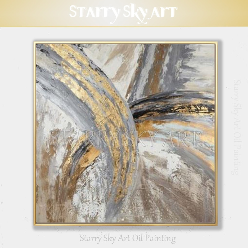 Artist Hand-painted High Quality Modern Abstract Golden Grey Colors Oil Painting on Canvas Abstract Picture for Wall Decoration.jpg