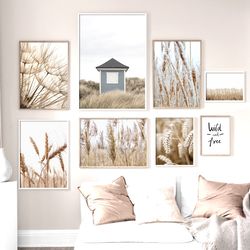 autumn plant wheat dandelion reed flower wall art canvas painting nordic posters and prints wall pictures for living roo