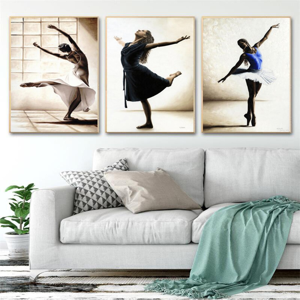 Ballet Dance Girl Picture Home Decor Nordic Canvas Art Painting Wall Art Print Drawing Posters Decor Pating for Girls Bedroom.jpg
