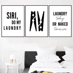 bathroom decoration quote art poster laundry room wall picture black white clip canvas painting home decor picture print