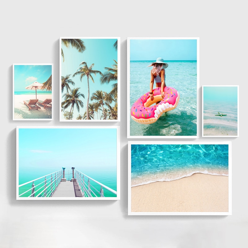 Beach Palm Tree Bridge Wall Art Canvas Painting Nordic Posters And Prints Wall Pictures For Living Room Scandinavian Home Decor.jpg