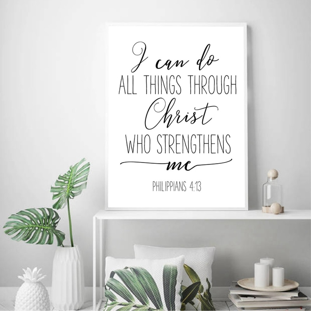 Bible Verse Philippians 413 Nursery Wall Art Canvas Painting Modern Scripture Quotes Christian Prints Poster Home Wall Decor.jpg