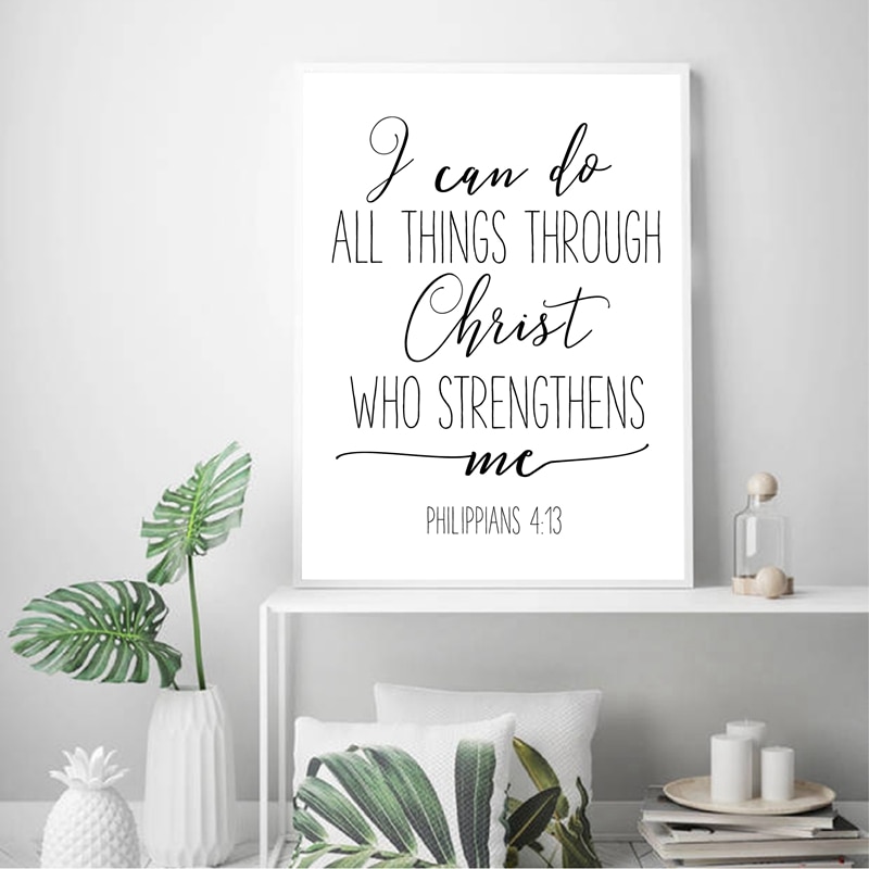 Bible Verse Philippians 413 Nursery Wall Art Canvas Painting Modern Scripture Quotes Christian Prints Poster Home Wall Decor.jpg