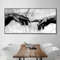 Black & White Canvas Art Print Home Decoration Wall Art Canvas Painting Hand of God Creation of Adam Oil Painting on Canavs.jpg
