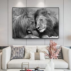 black african lions canvas paintings on the wall nordic style lion head to head posters and prints wall art pictures hom