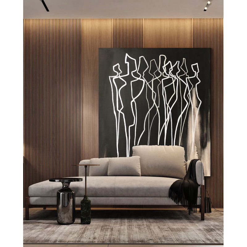 Black And White Abstract Painting Extra Large Wall Art Modern Canvas Original Unique Art Decor Printing Art.jpg