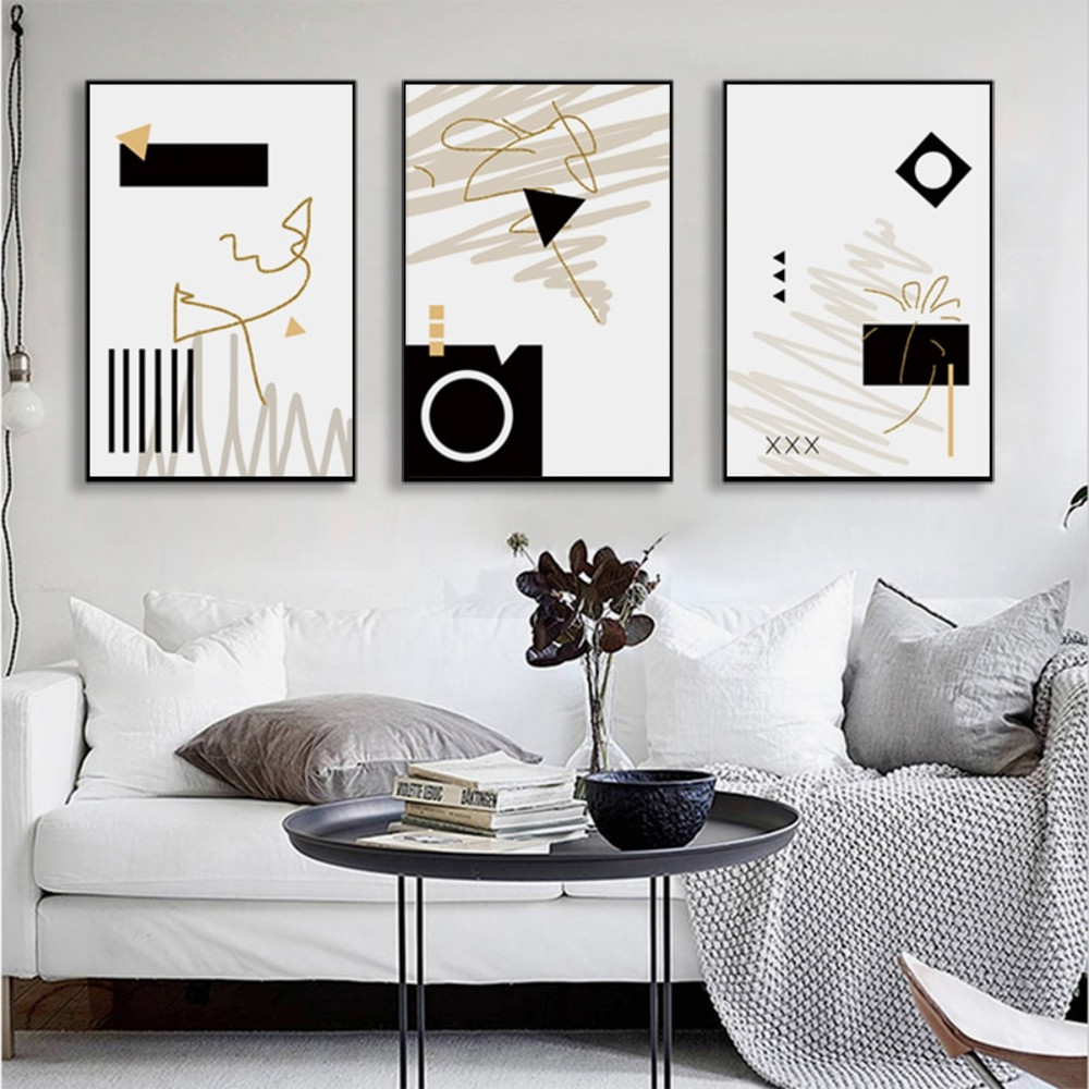 Black and White Abstract Wall Art Canvas Painting Modern Minimalist Posters and prints Wall Pictures for Living Room Home Decor.jpg