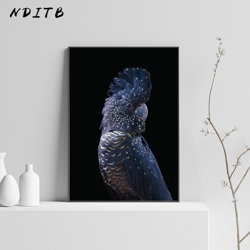 Black and White Canvas Poster Animal Cockatoo Bird Print Wall Art Painting Nordic Decoration Picture Modern Lving Room Decor.jpg