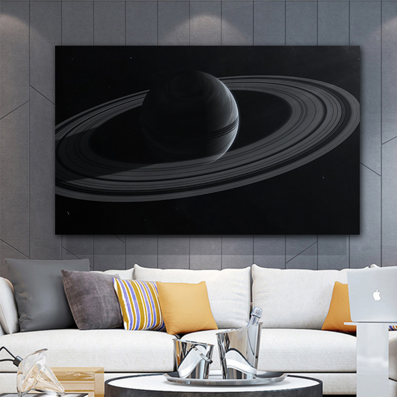 Black and White Canvas Art on The Wall Univers Saturn Wall Pictures for Living Room Landscape Wall Decor Painting.jpg