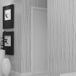 plain grey silver stripes flocked wallpaper room decor modern luxury striped texture solid gray background wall paper ro