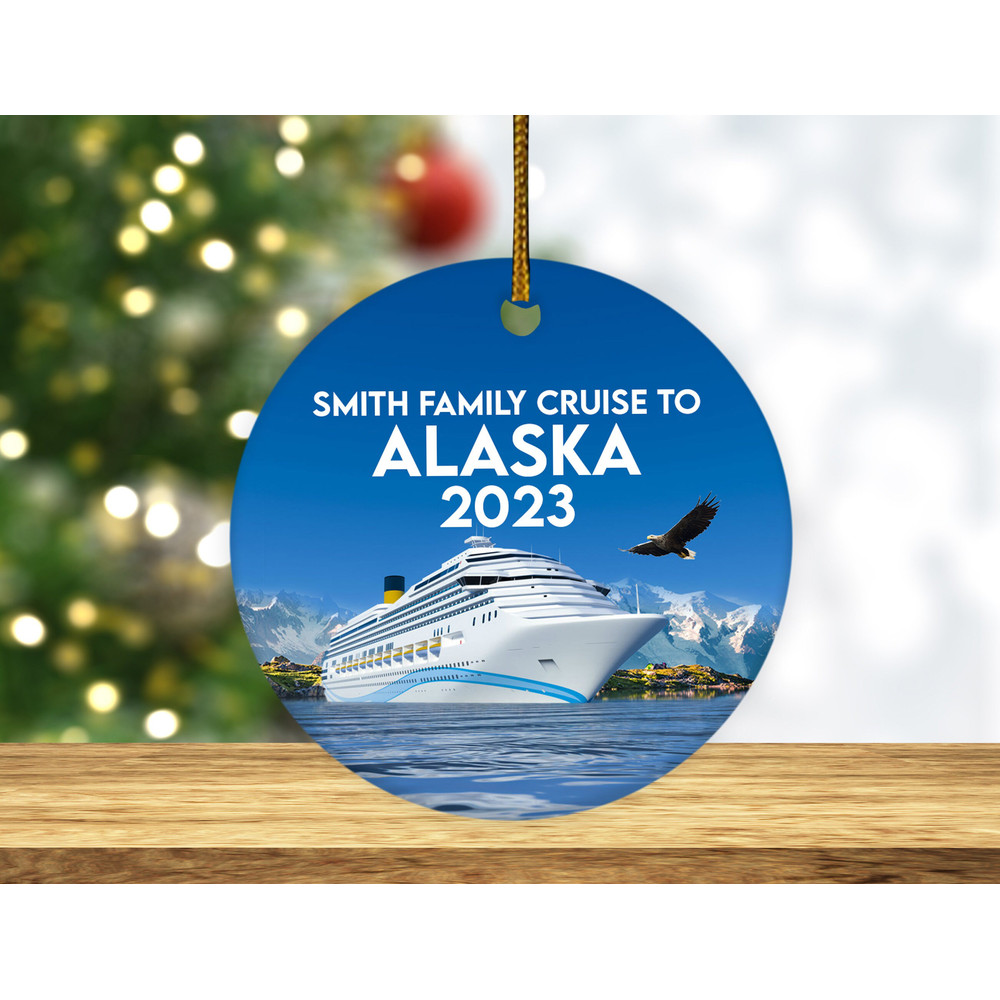 Alaska Cruise Ornament,Travel Christmas Gift,Honeymoon Ornament,Alaska Family Vacation Christmas gift, HAPS21 - 2.jpg